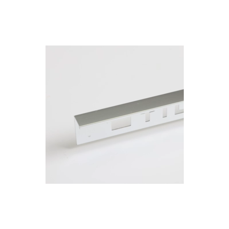 12mm Bright Silver Polished Square Edge Tile Trim 2.4m