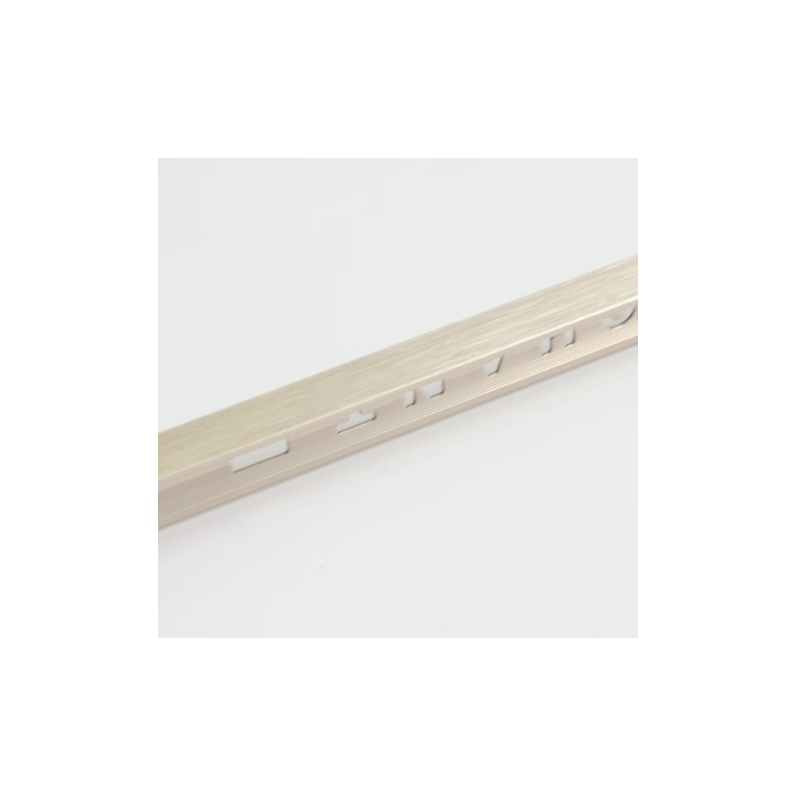 8mm Champagne Brushed Square Edge Tile Trim 2.4m