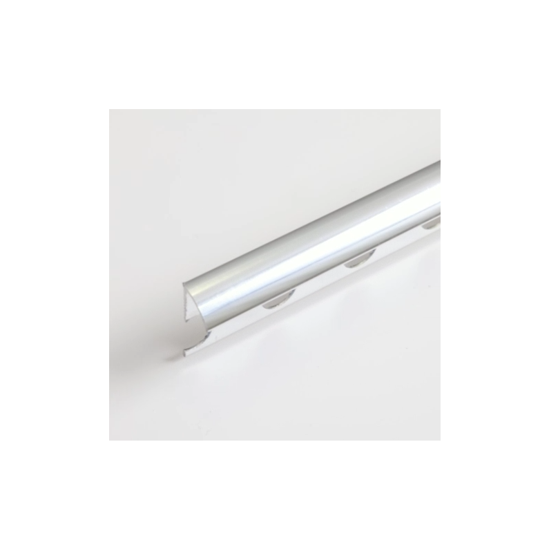 8mm Chrome Polished Round Tile Trim 2.4m