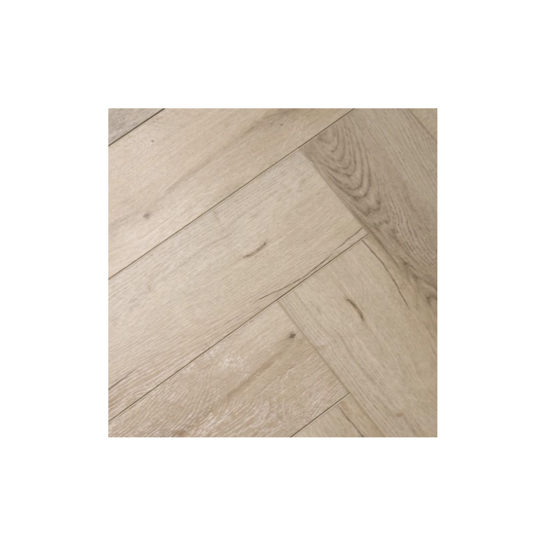Brent Oak SPC Premium Vinyl Herringbone Uni-Drop Flooring 60x12.5cm