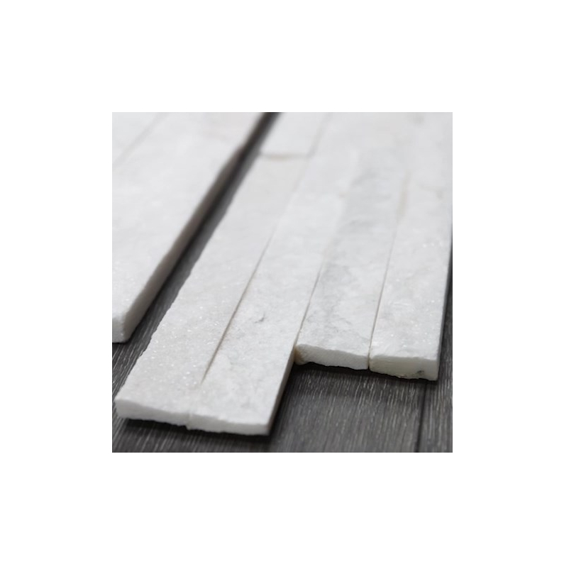 Thin Stone Cladding White Quartz 40x10cm