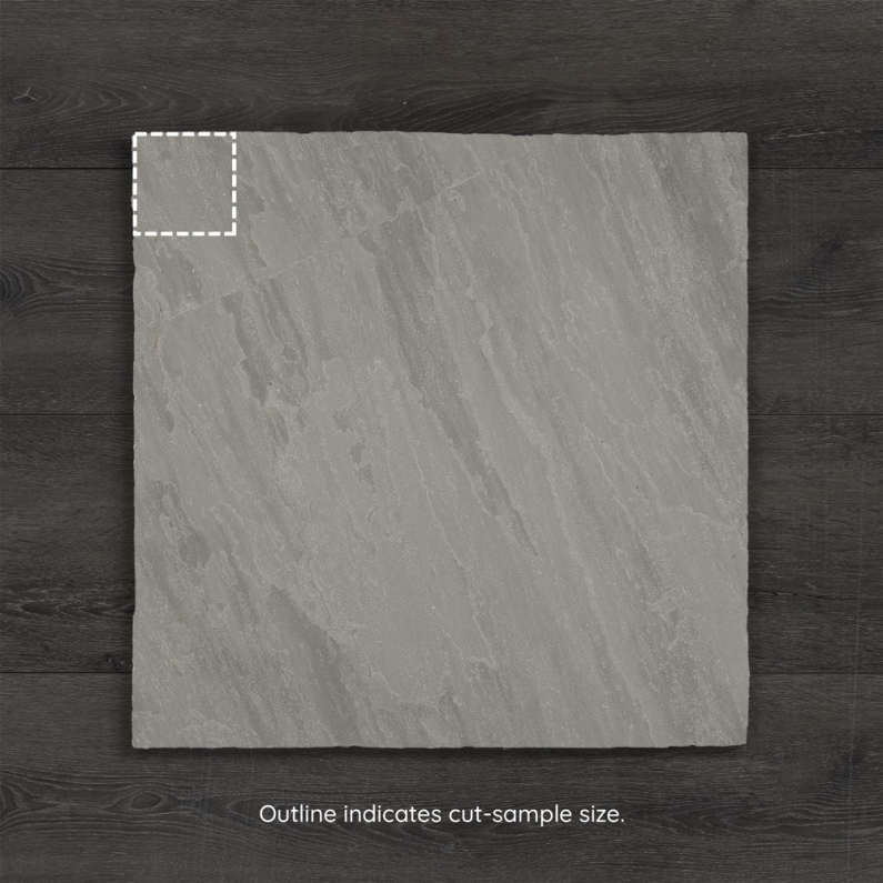 Kandla Grey Sandstone Paving Hand-Cut Calibrated 60x60x2.2cm