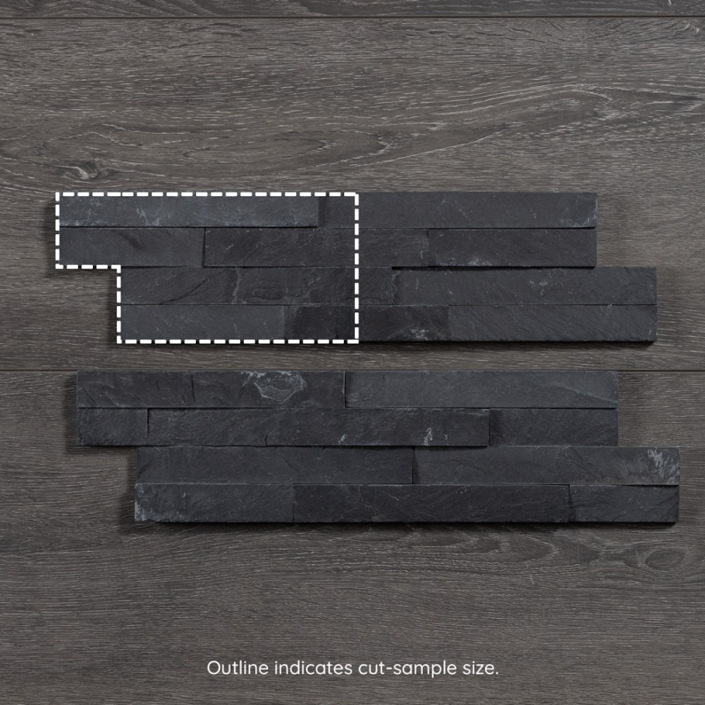 Thin Stone Cladding Black Slate 40x10cm