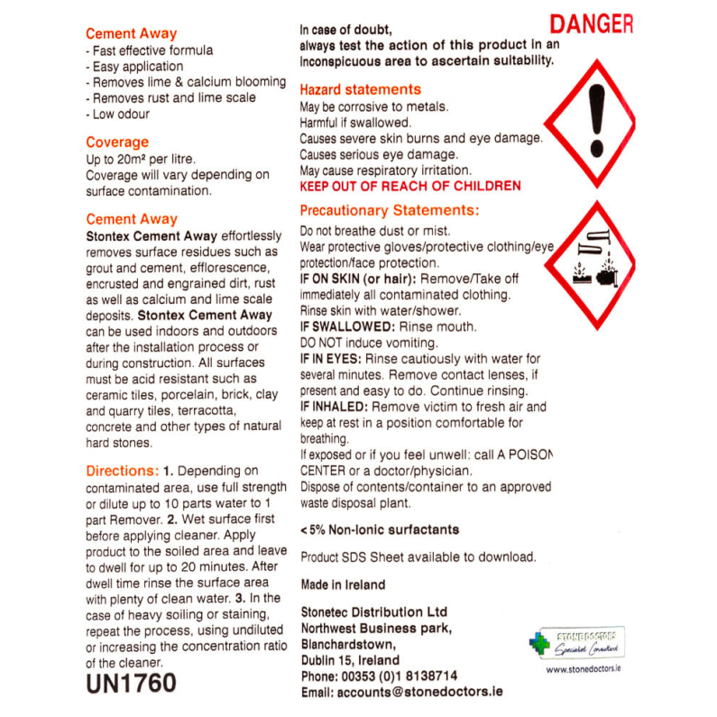 Stontex Cement Away 1L