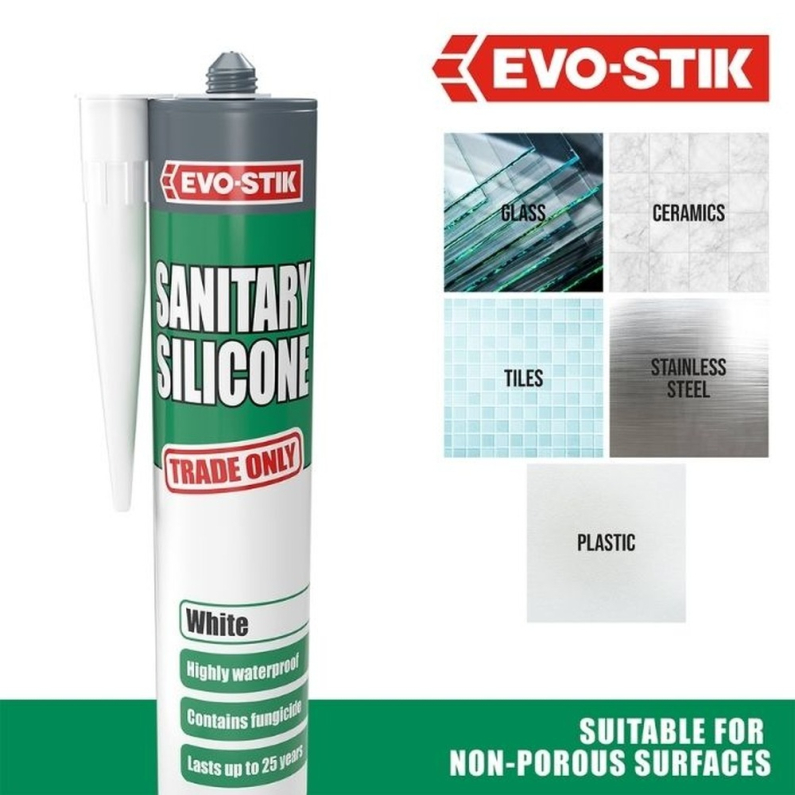 Evo-Stik Sanitary Silicone Sealant White 290ml
