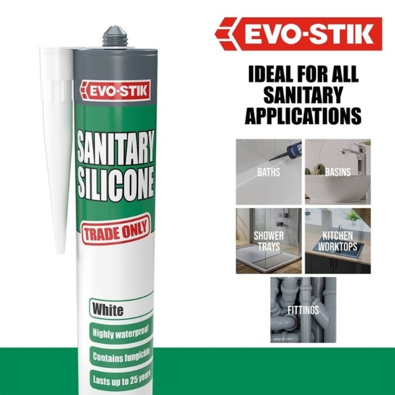 Evo-Stik Sanitary Silicone Sealant White 290ml