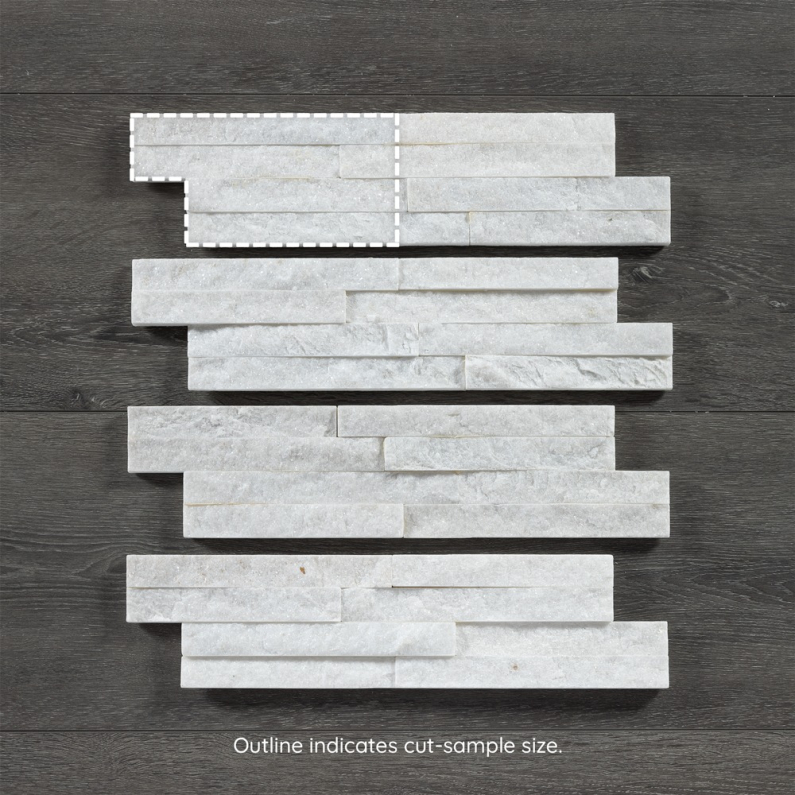 Thin Stone Cladding White Quartz 40x10cm