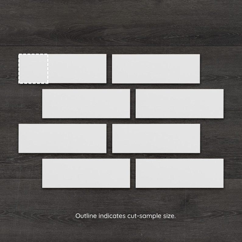 Metro XL White Flat Ceramic Matt Tile 30x10cm