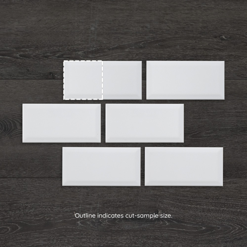 Metro White Bevelled Ceramic Gloss Tile 20x10cm