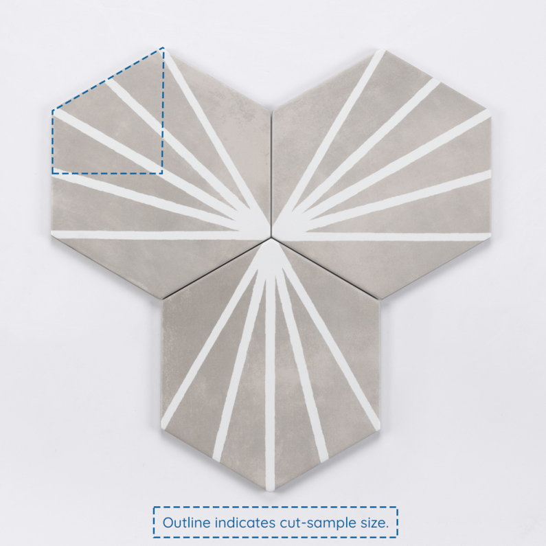 Lilypad Hexagon Gris Matt Porcelain Tile 23x20cm