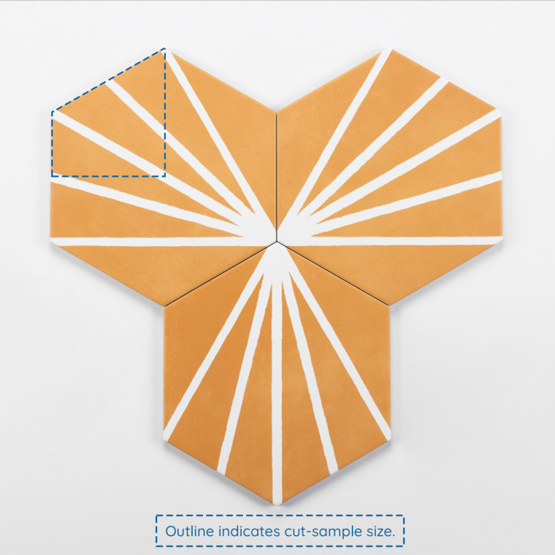 Lilypad Hexagon Mostaza Matt Porcelain Tile 23x20cm