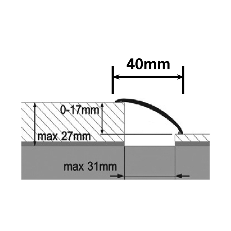 WRG2 38mm Reducer Adhesive Profile P1 Silver 900mm