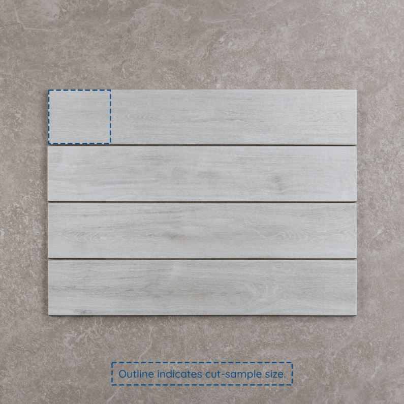 Yosemite Wood-Effect Gris Placket Matt Porcelain Tile 44x8cm