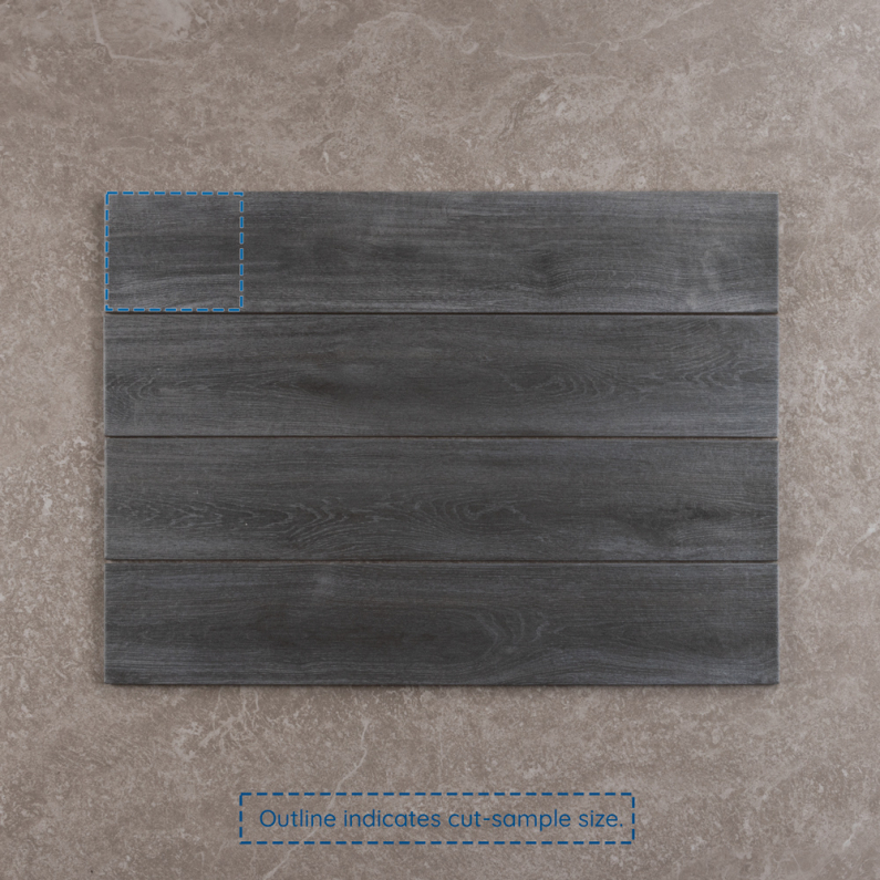 Yosemite Wood-Effect Grafito Placket Matt Porcelain Tile 44x8cm