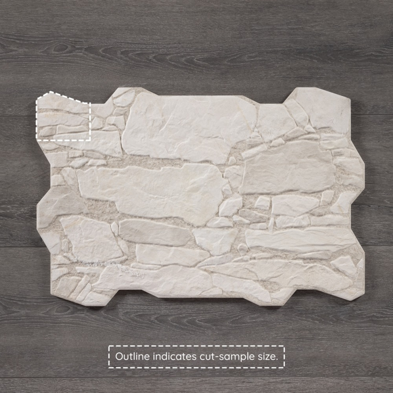 Muralla Stone-Effect Porcelain Blanco Tile 60x40cm