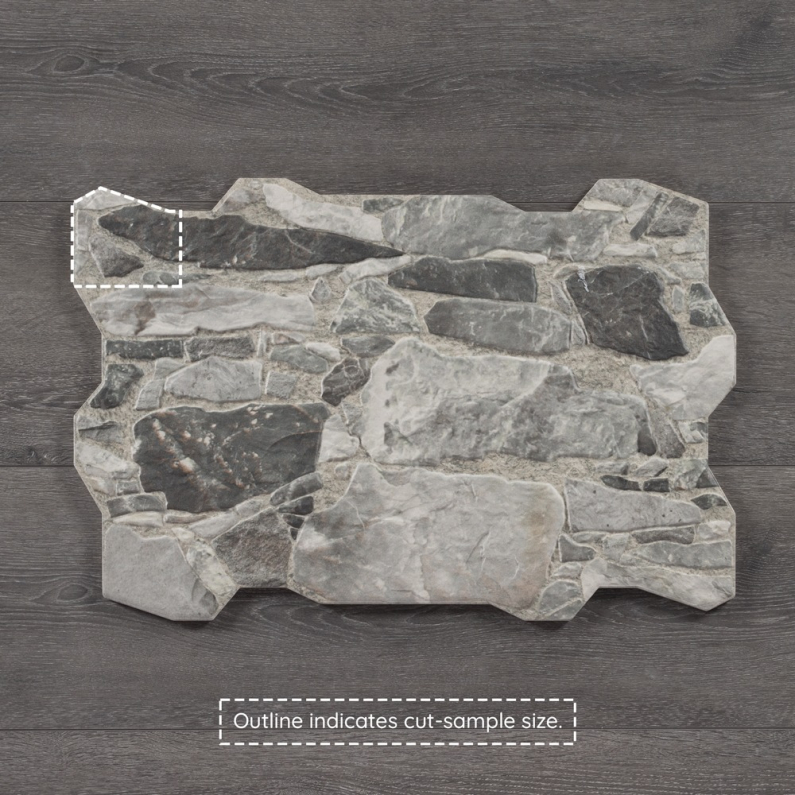 Muralla Stone-Effect Porcelain Gris Tile 60x40cm