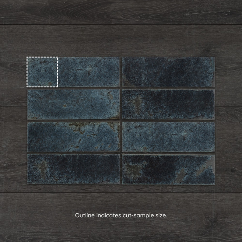 Metro Alma Azul Gloss Porcelain Wall Tile 30x10cm