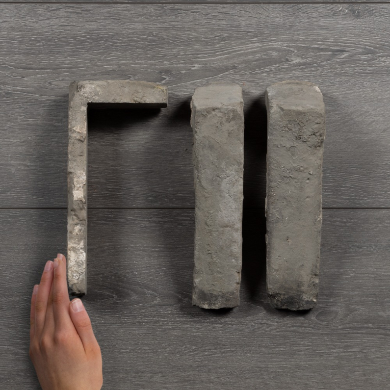 Reclaimed Brick Slips Corner Piece Grey 240x155x55x20mm