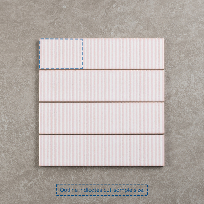 Metro Soldeu Pink Ceramic Textured Gloss Ceramic Wall Tile 30x7.5cm