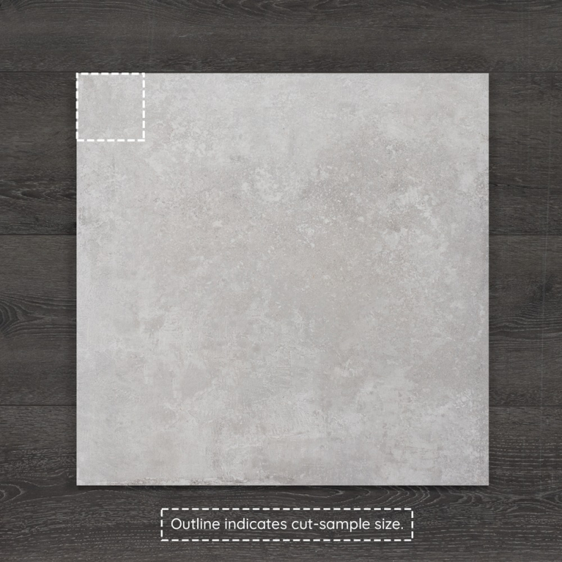 Outdoor Silver Cement-Effect Matt Porcelain Tile 60x60cm