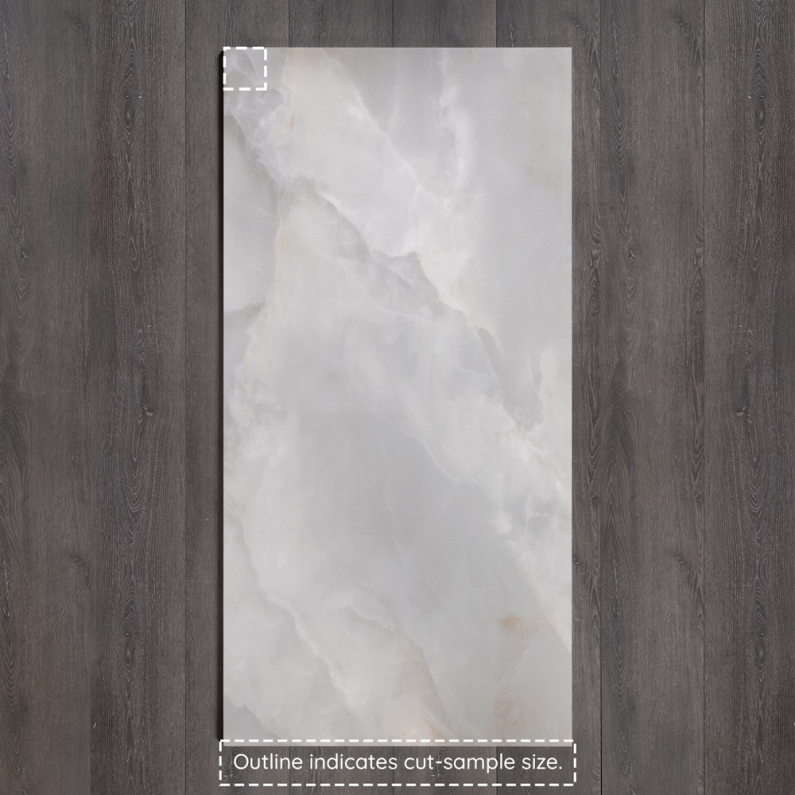 Dexter Dove Marble-Effect Gloss Porcelain Tile 160x80cm