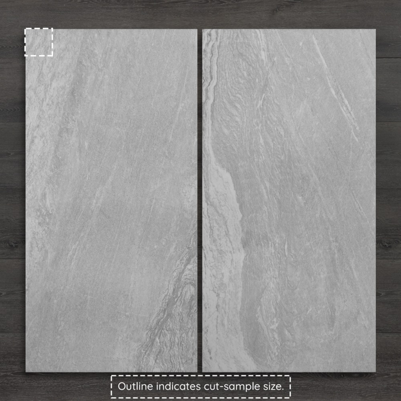 Outdoor Washa Grey Light Limestone-Effect Matt Porcelain Tile 120x60cm