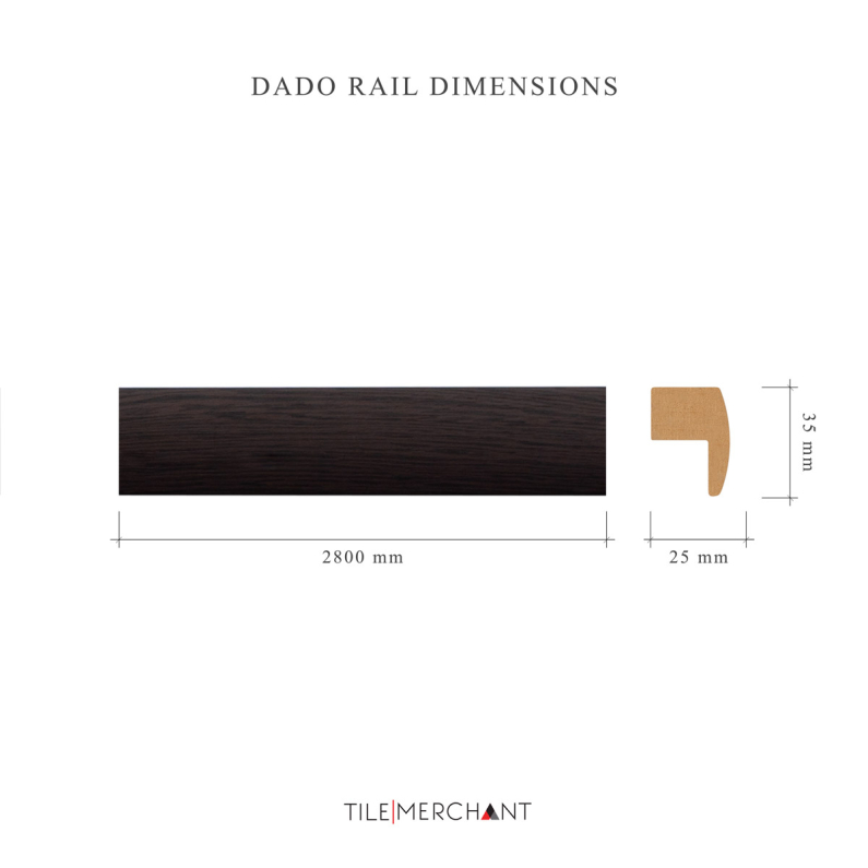 25mm Woodlux Wenge Modern Dado Rail 280x3.5cm