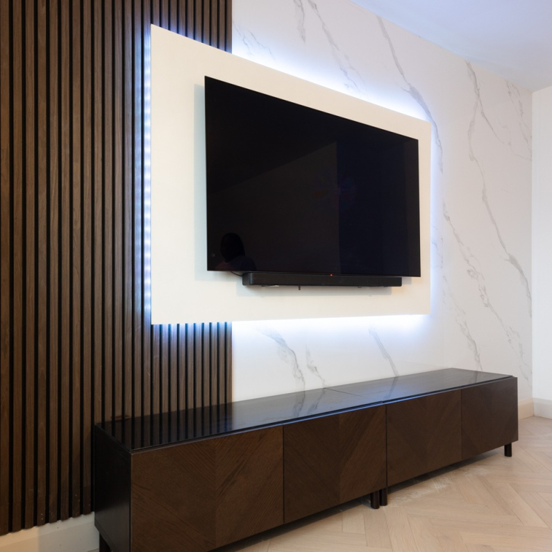 21mm Acoustic Black Felt Wall Panel Wenge 240x60cm