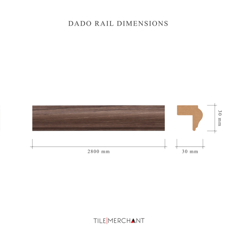 30mm Woodlux Light Walnut Traditional Dado Rail 280x3cm