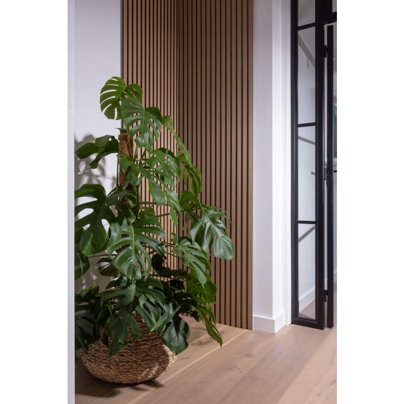 21mm Acoustic Silver Felt Wall Panel Warm Oak 240x60cm