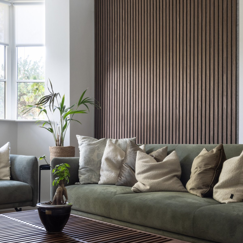 21mm Acoustic Silver Felt Wall Panel Wenge 240x60cm