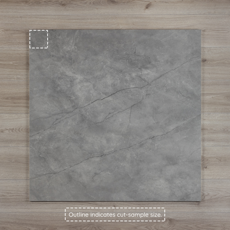 Breton Grey Concrete-Effect Satin Matt Porcelain Tile 100x100cm
