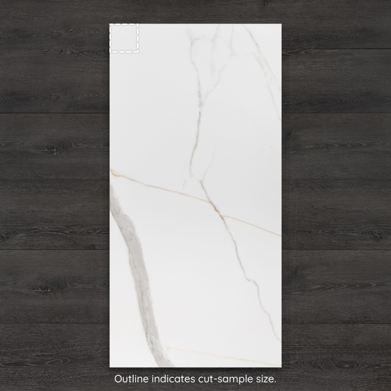 Imperial White Marble-Effect Matt Porcelain Tile 120x60cm