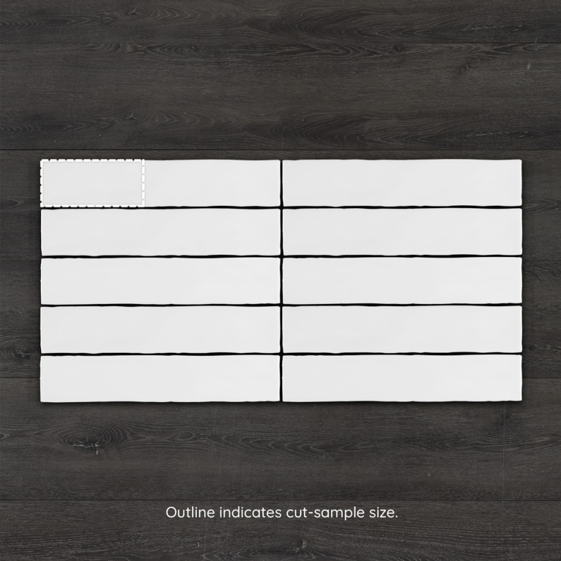 Downtown Blanco Gloss Ceramic Wall Tile 25x5cm
