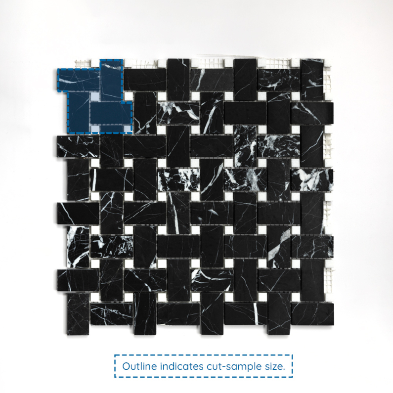 Newport Black Polished Marble Mosaic 30.5x30.5cm