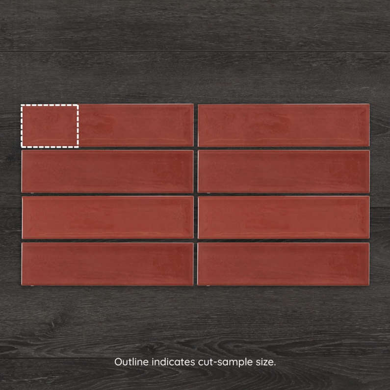 Metro Nara Burdeos Gloss Ceramic Wall Tile 30x7.5cm