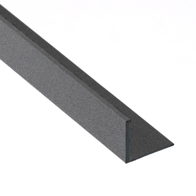 22.5mm Grey Square Edge Outdoor Tile Trim 2.4m