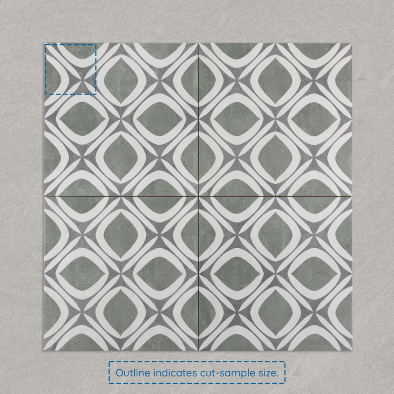 Galway Sage Pattern Matt Porcelain Tile 33.3x33.3cm