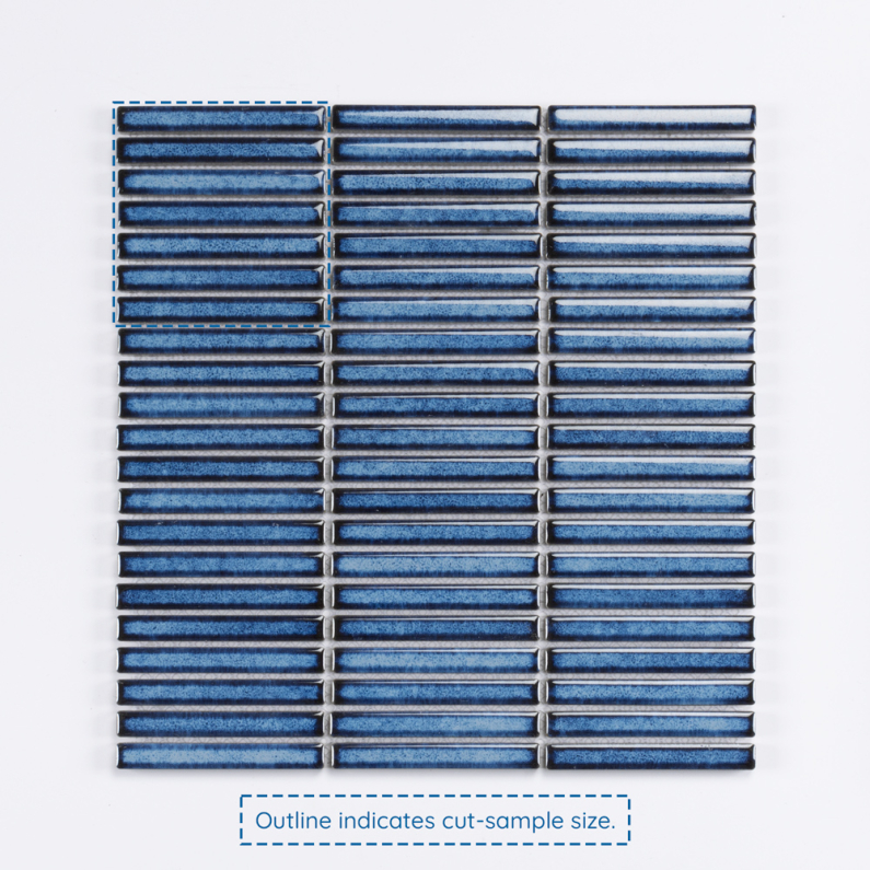 Cobalt Blue Kit Kat Gloss Porcelain Mosaic Tile 28.4x29.8cm