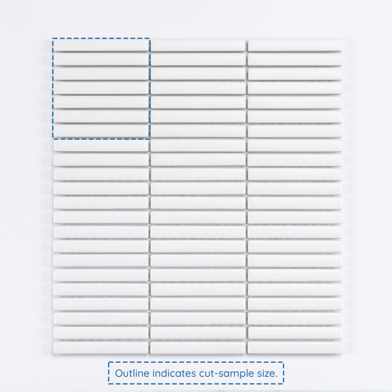 White Kit Kat Matt Porcelain Mosaic Tile 28.4x31cm