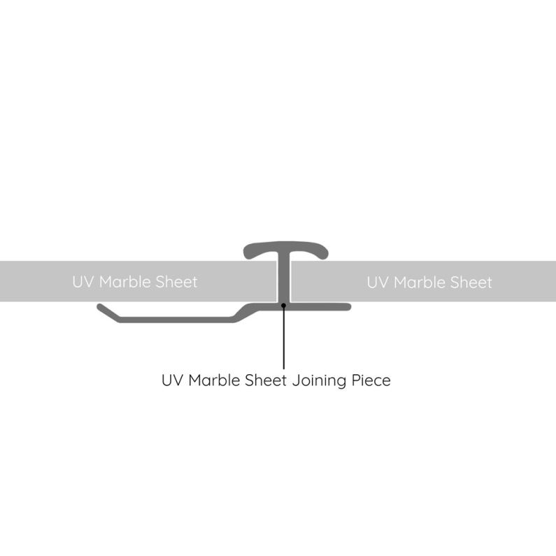 UV Marble Sheet Joining Piece Black 244cm