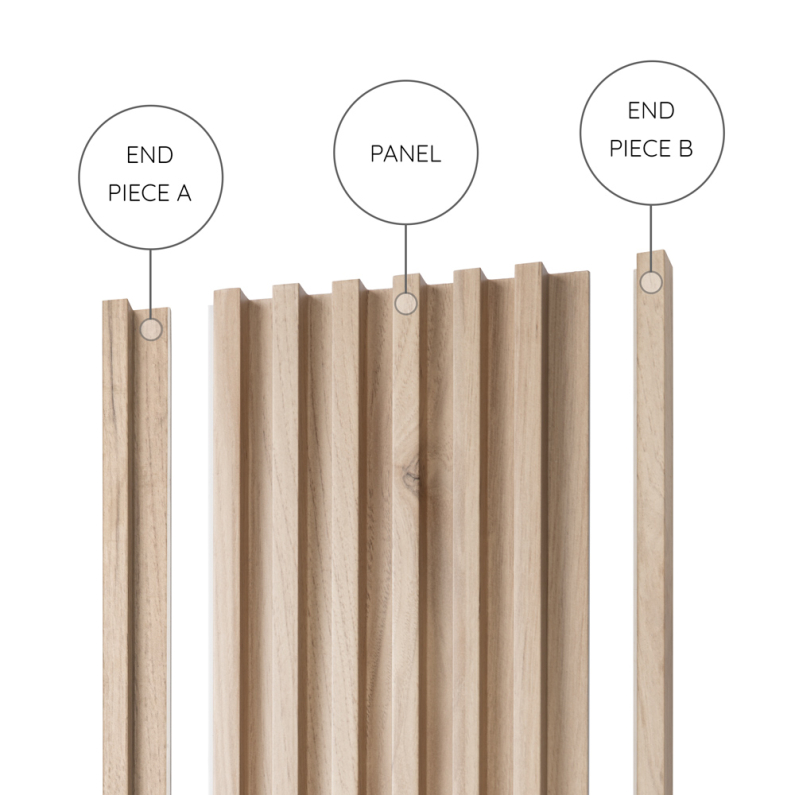 18mm Slat Wall Panel Oak End Piece B 290x1.7cm