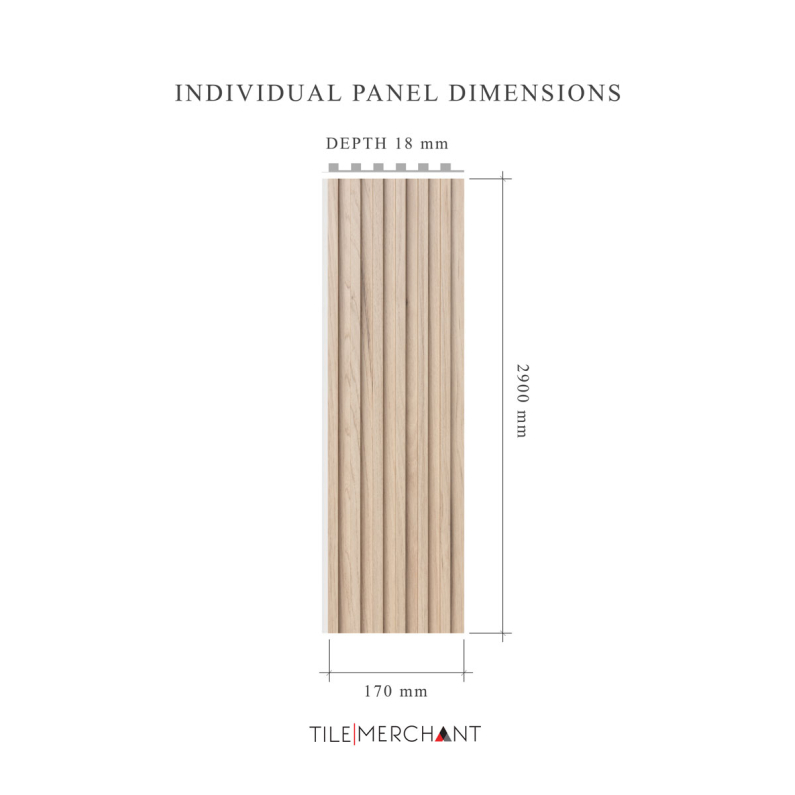 18mm Slat Wall Panel Oak 290x17cm