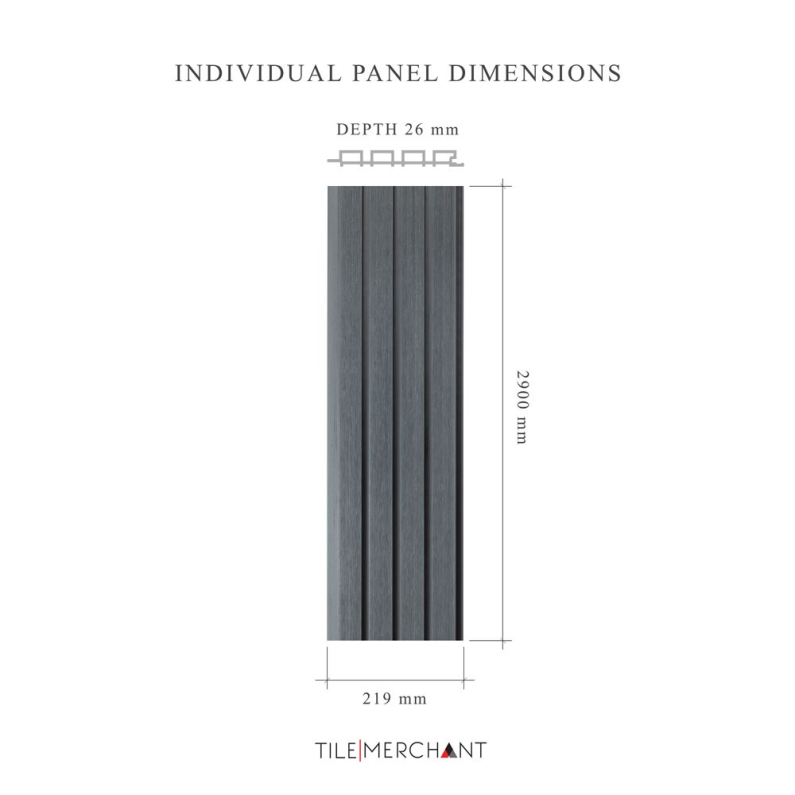 26mm Exterior Composite Wall Panel Grey 290x21.9cm