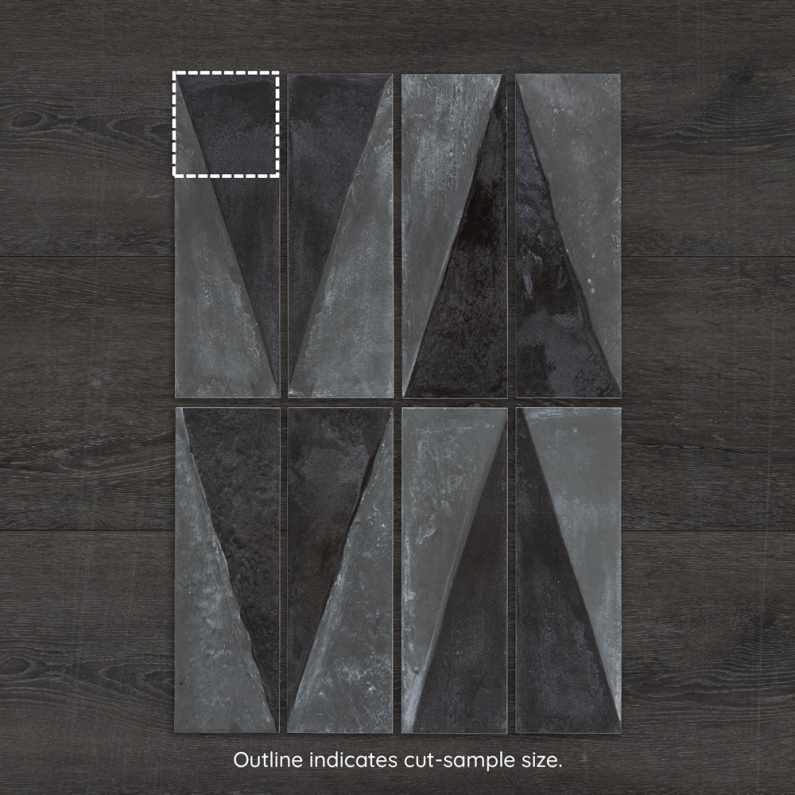 Metro Polar Noir Ceramic Gloss Wall Tile 30x10cm