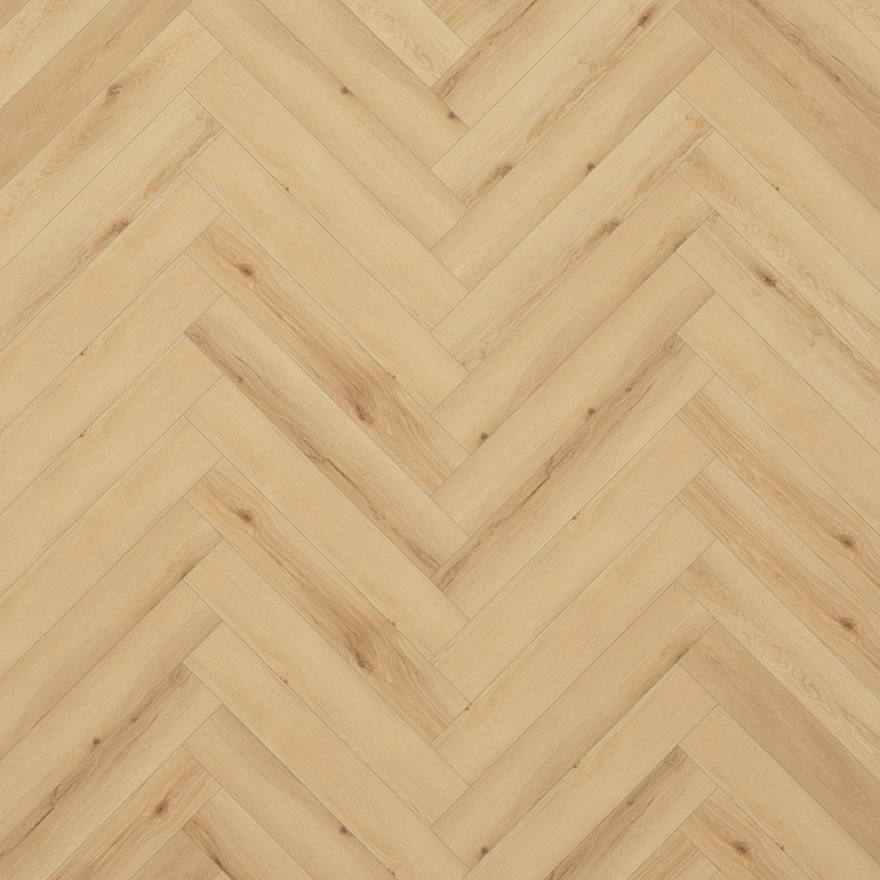 Laminate Flooring - 12mm Milano Herringbone 4V AC5 Rosso Oak 60x10cm