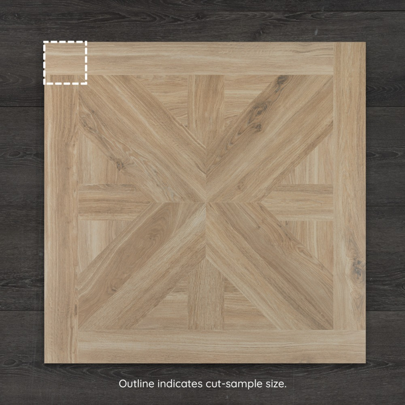 Volute Washed Oak Wood-Effect Matt Porcelain Tile 75x75cm