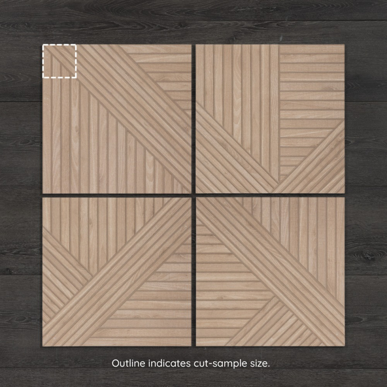 Tangram Oak Wood-Effect Matt Porcelain Tile 44.2x44.2cm