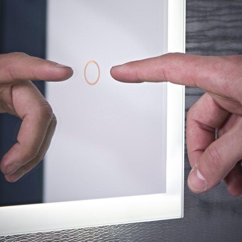 Beta Multi-Touch Control Illuminated Rectangular Mirror 50x70cm