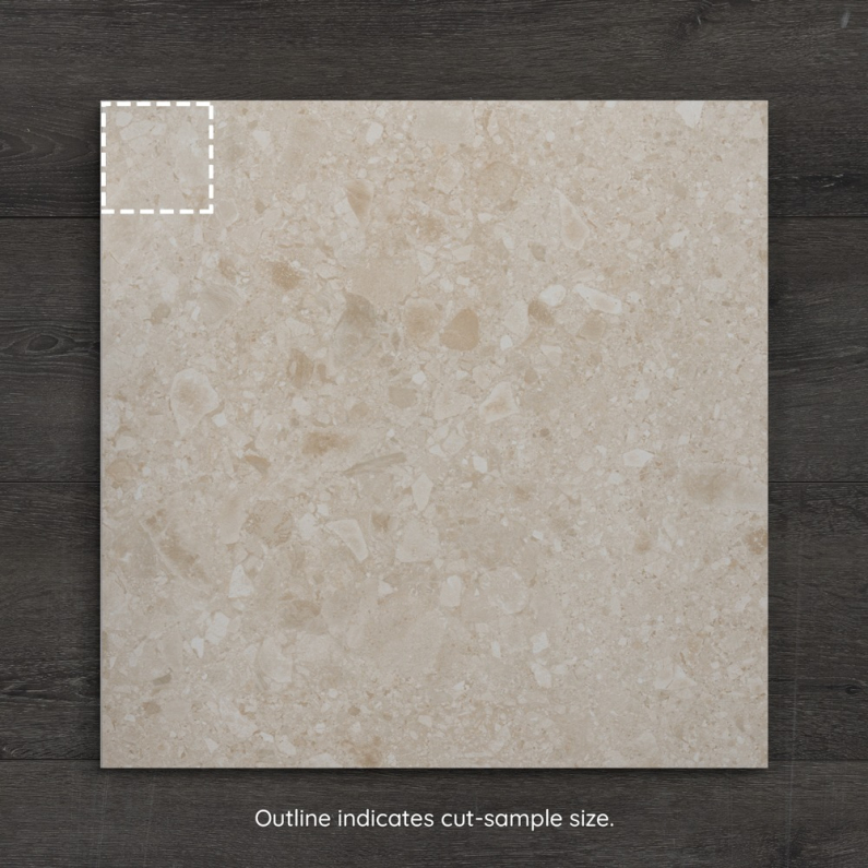 Cippo Ivory Terrazzo-Effect Matt Porcelain Tile 60x60cm